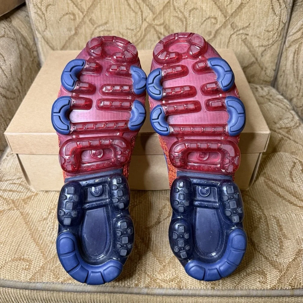 Nike Air Vapormax Flynit 3 Noble Red Blue Void AJ6900-600 Men's 10.5 Sneakers